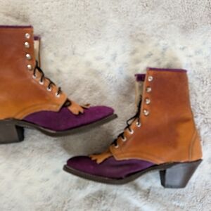 Cool Ropers Purple and Brown Women's Boots